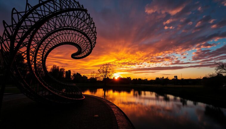 Tiger & Turtle Duisburg: spektakuläre Aussicht bei Sonnenuntergang
